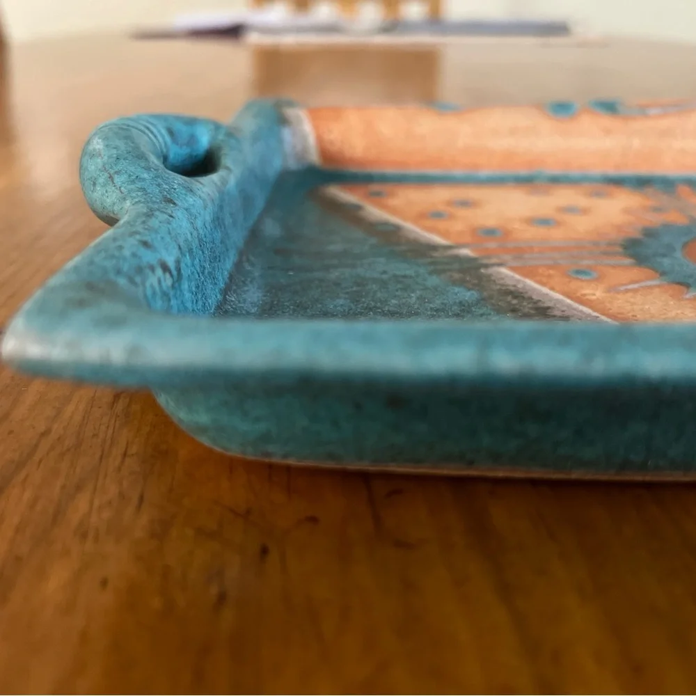 Studio Pottery Tray Signed EUC - Picture 10 of 12